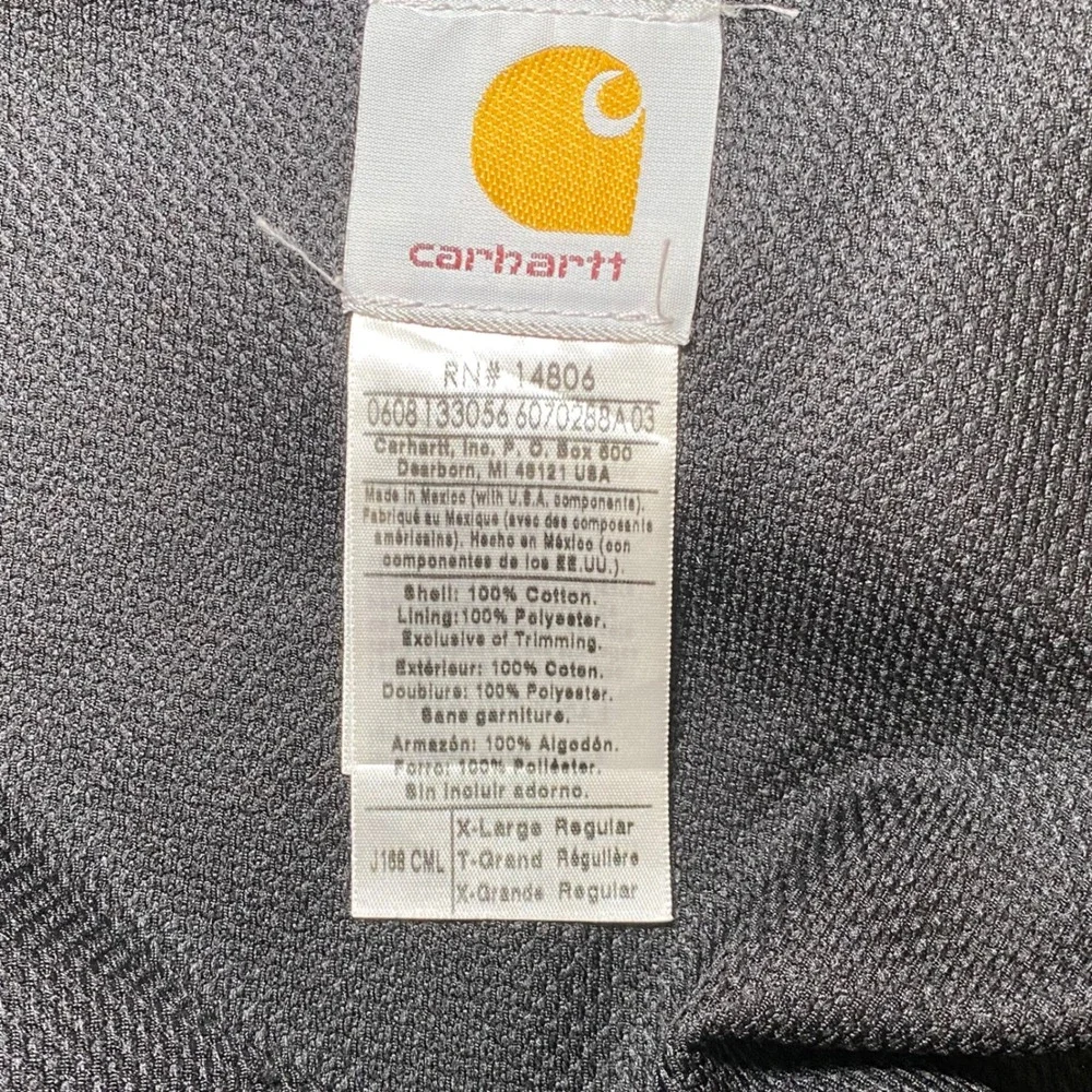 Carhartt J140 USA Duck Active Jacket Hooded Thermal Lined Brown XL Regular
